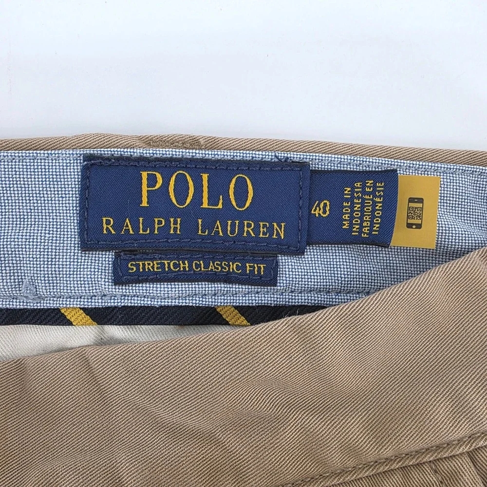 Polo Ralph Lauren Mens Khaki Stretch Classic Fit Chino Shorts Size 40